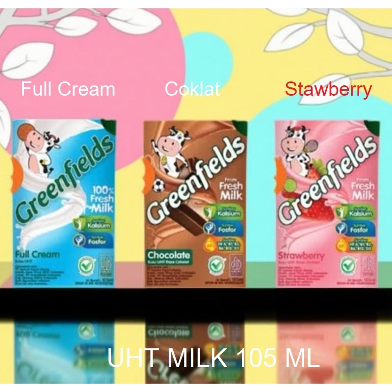 

Susu Greenfields UHT all varian 105 ml Full Cream Coklat Strawberry