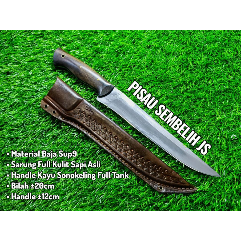 Pisau sembelih Js full tank sarung kulit pisau daging pisau survival