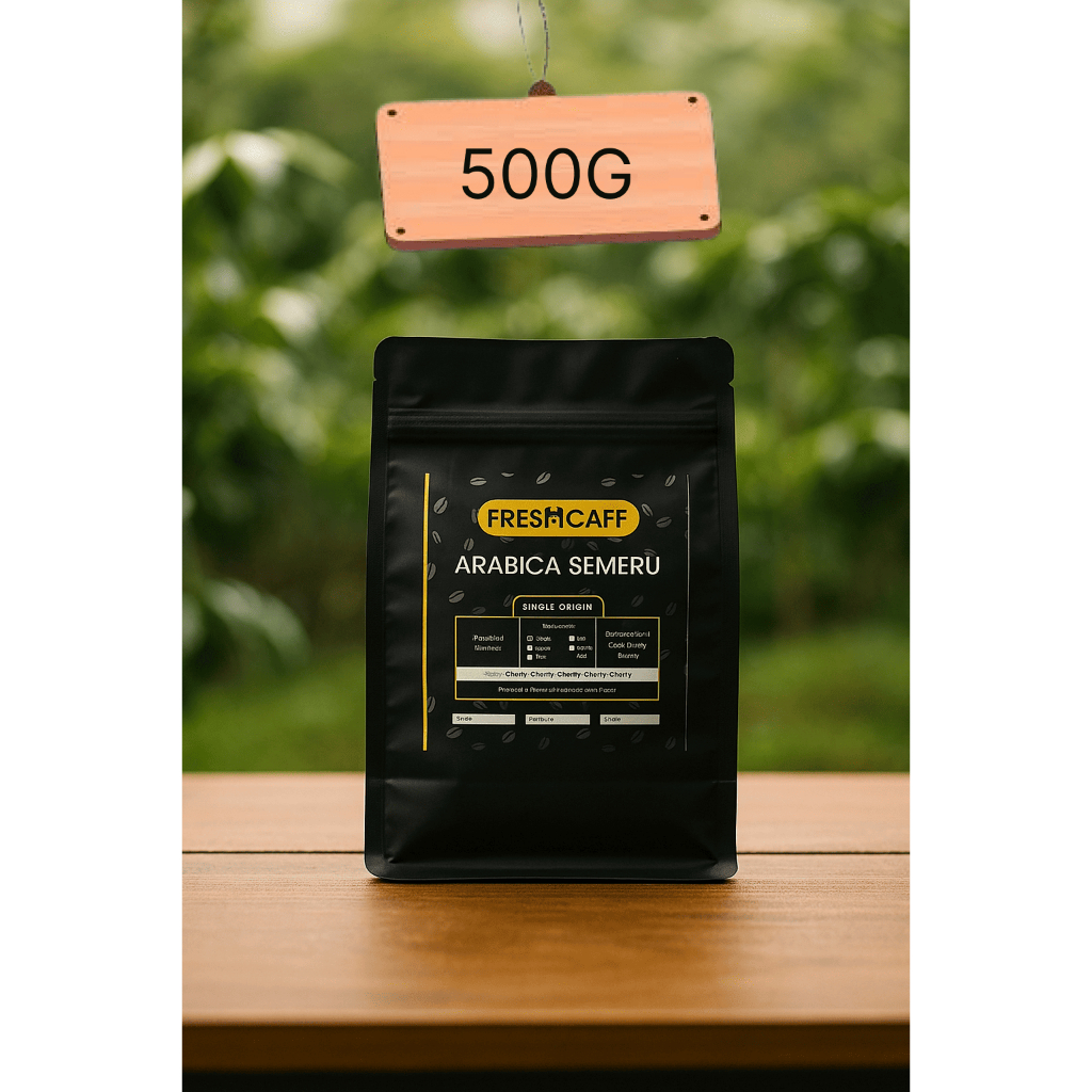 

Kopi Arabica semeru Freshcaff 500 Gram (netto 5000gram) 100% biji kopi murni