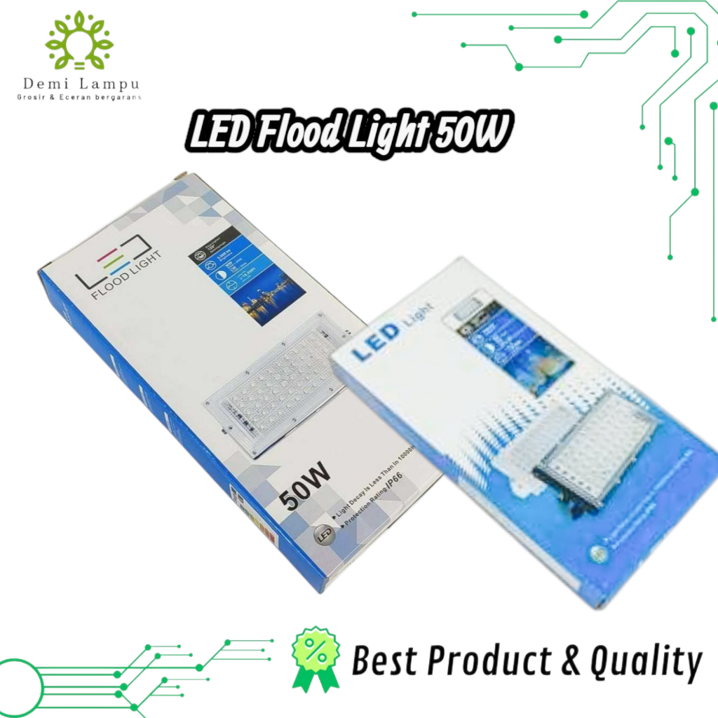 LAMPU SOROT LED 50W FLOOD LIGHT SMD 50 WATT LAMPU TEMBAK 50 WATT BAGUS UNTUK TAMAN WARM WHITE