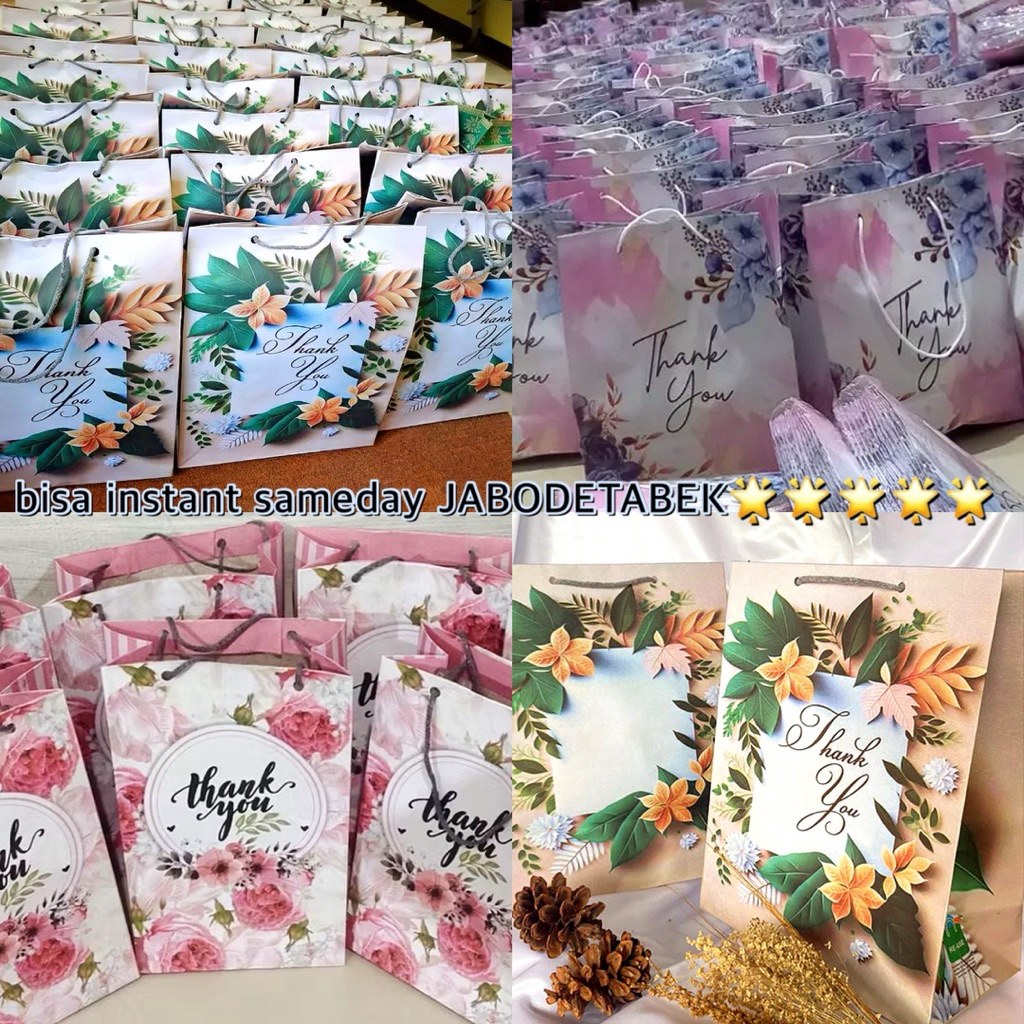 

Paper Bag Cantik motif Thank You | Goodie bag | Tas Belanja | Tas Souvenir