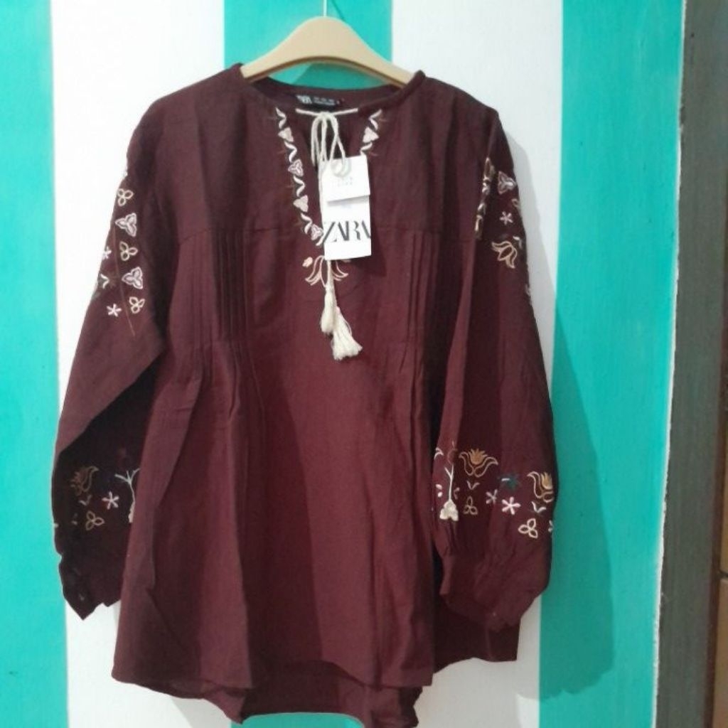 Atasan Bohe Zara Maroon