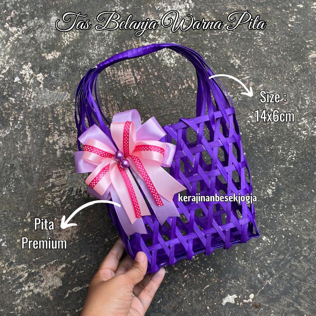 

TAS BELANJA 14X6 WARNA PITA CANTIK | tas bingkisan tas snack tas souvenir tas lucu tas bambu