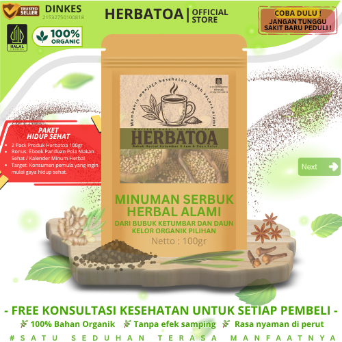 

Superfood Herbal HERBATOA – Minuman Bubuk Kelor & Ketumbar Hitam | Imun Booster Alami (2 Pax)