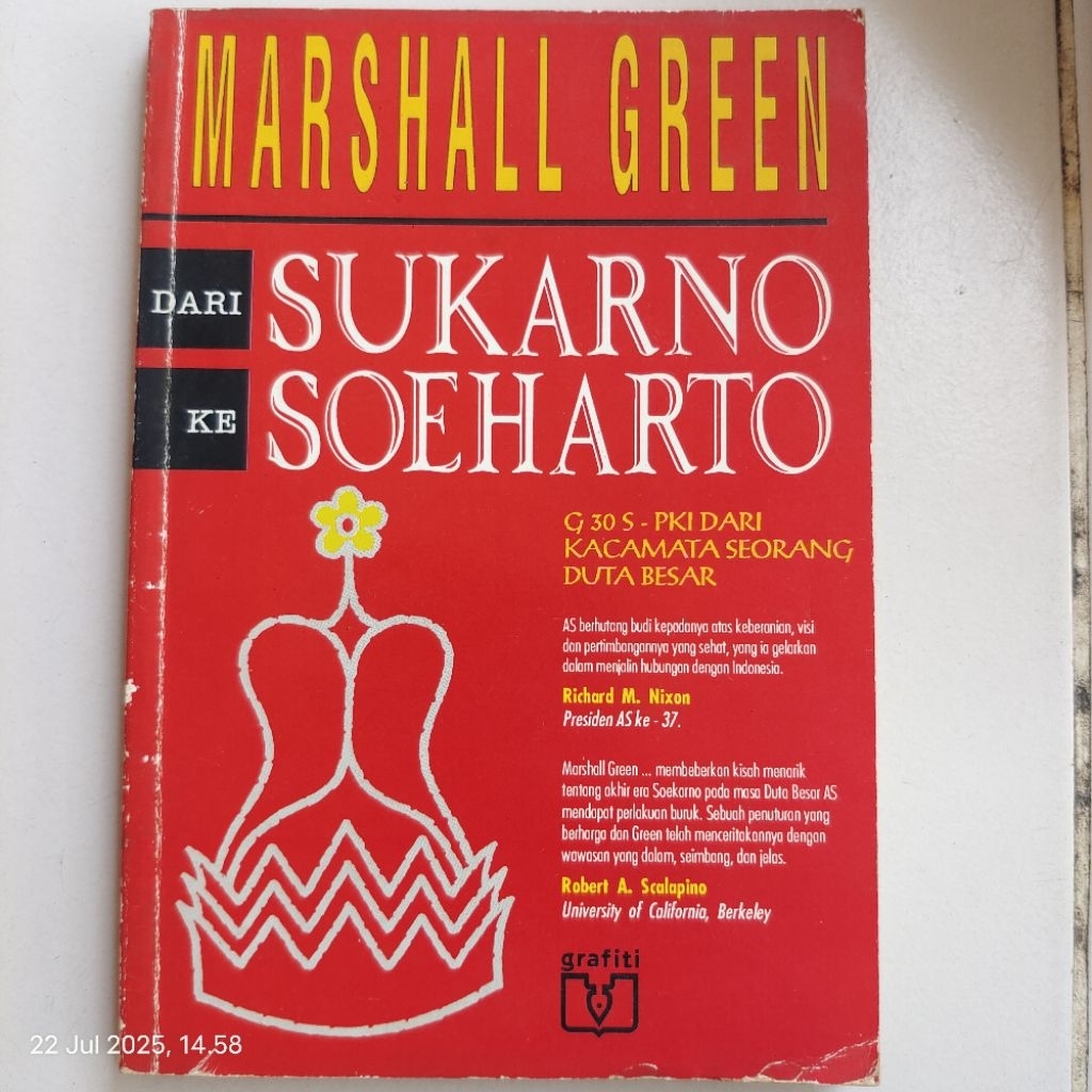 BUKU DARI SUKARNO KE SOEHARTO MARSHALL GREEN ORIGINAL