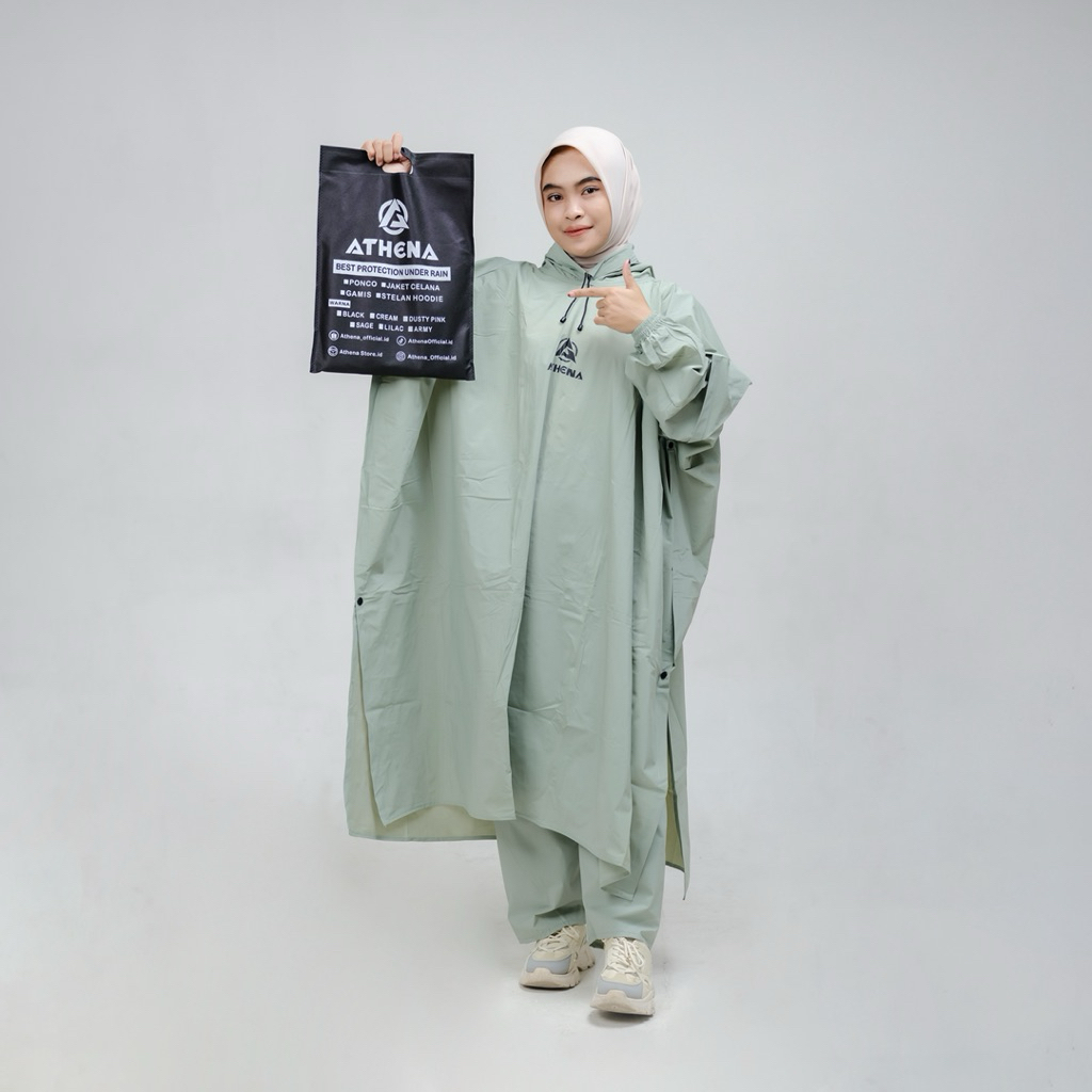 DISKON JAS HUJAN PONCO KELELAWAR JUMBO PRIA WANITA DEWASA ANTI REMBES BY ATHENA