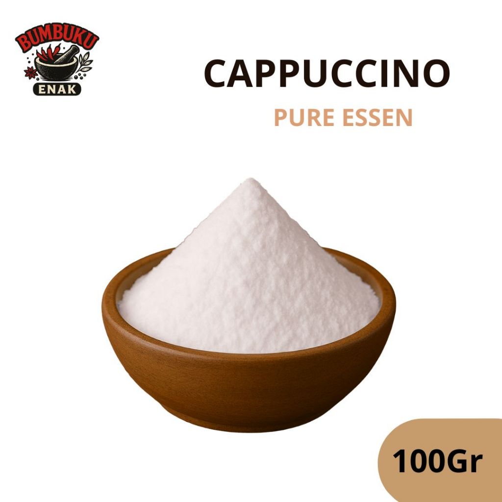 

Bubuk Pure Essen Rasa Cappuccino 100gr – Perisa Kopi Bubuk Premium untuk Minuman, Kue & Snack