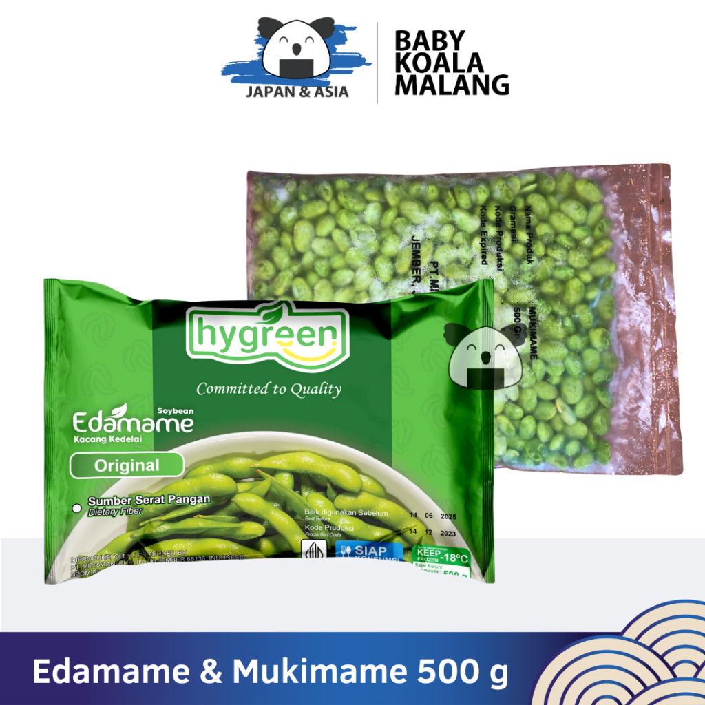 

EDAMAME & MUKIMAME Kacang Kedelai Jepang 500 g Halal | Kualitas Export Kedelai Rebus Frozen -BKM