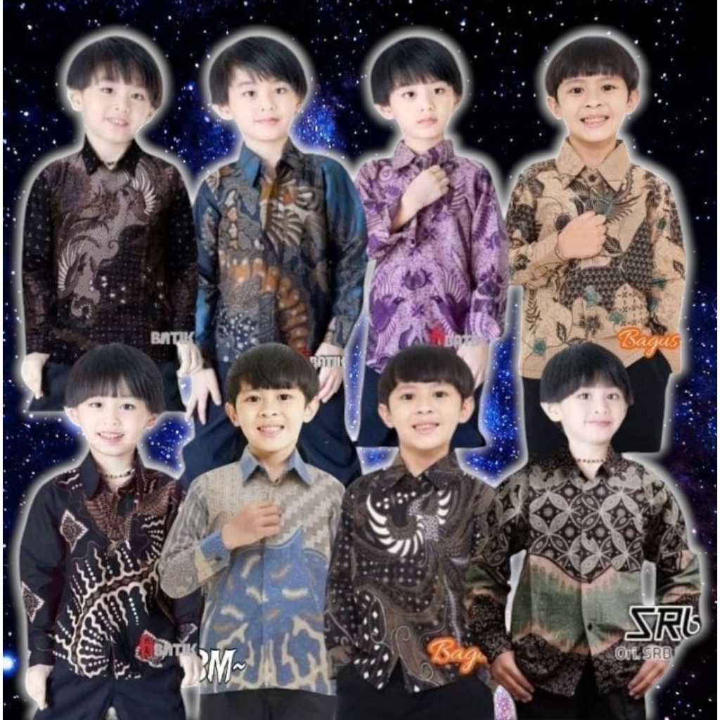 TERBARU KEMEJA BATIK ANAK LENGAN PANJANG 3-17Th