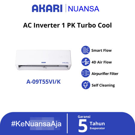 AC Akari A09T55VI/K - 1 PK Inverter Series / Turbo Cool - Smart Flow  / R32