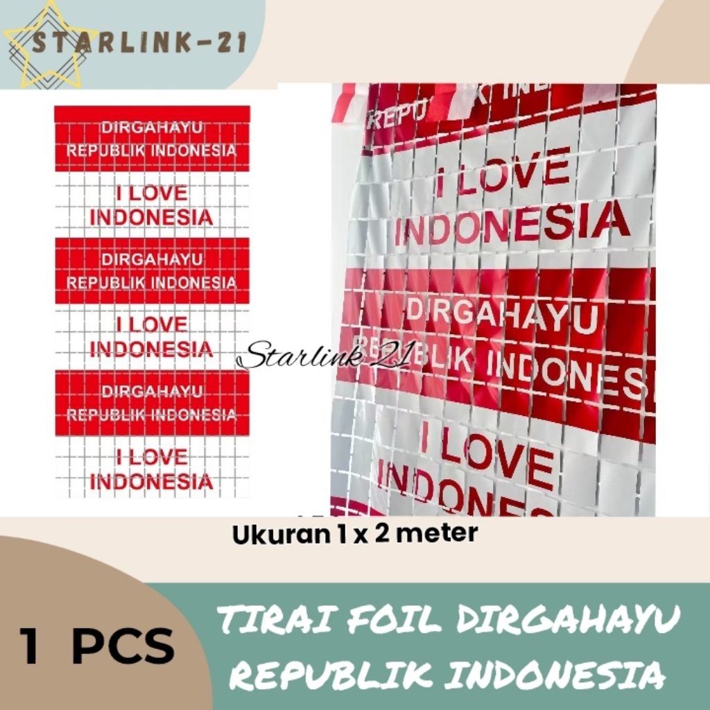 TIRAI FOIL DIRGAHAYU INDONESIA | Tirai Merah Putih HUT RI