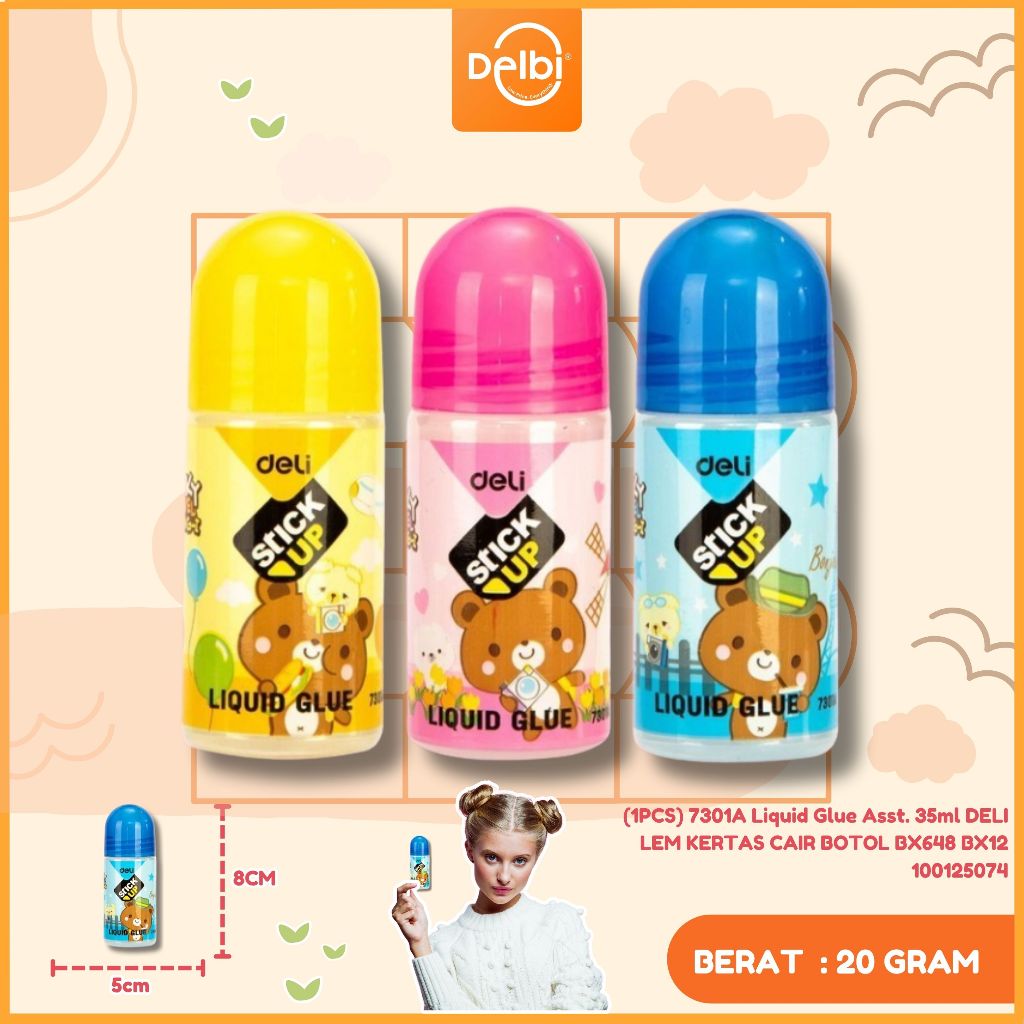 

DELI Lem Cair Perekat Kertas Liquid Glue (1PCS) 7301 LIQUID GLUE ASST