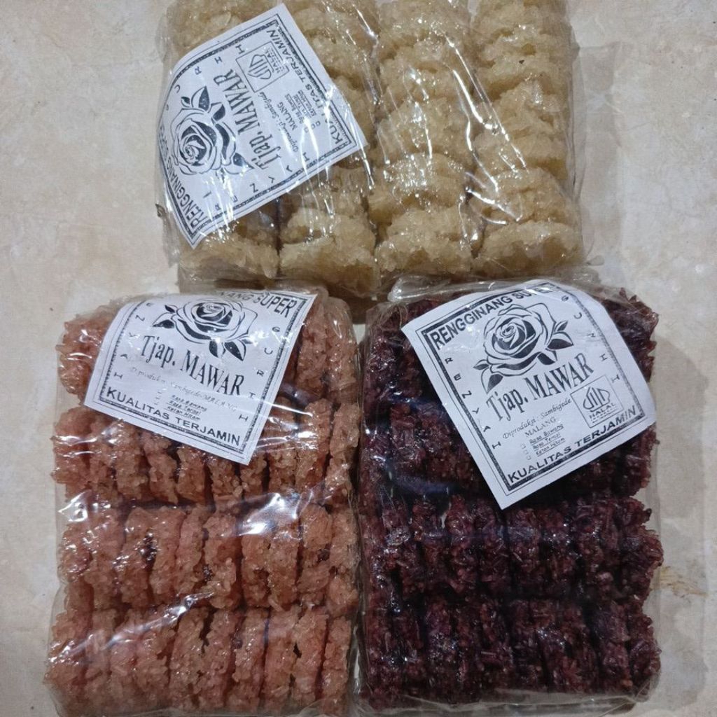 

Rengginang Kecil Rasa Bawang, Terasi, Ketan Hitam