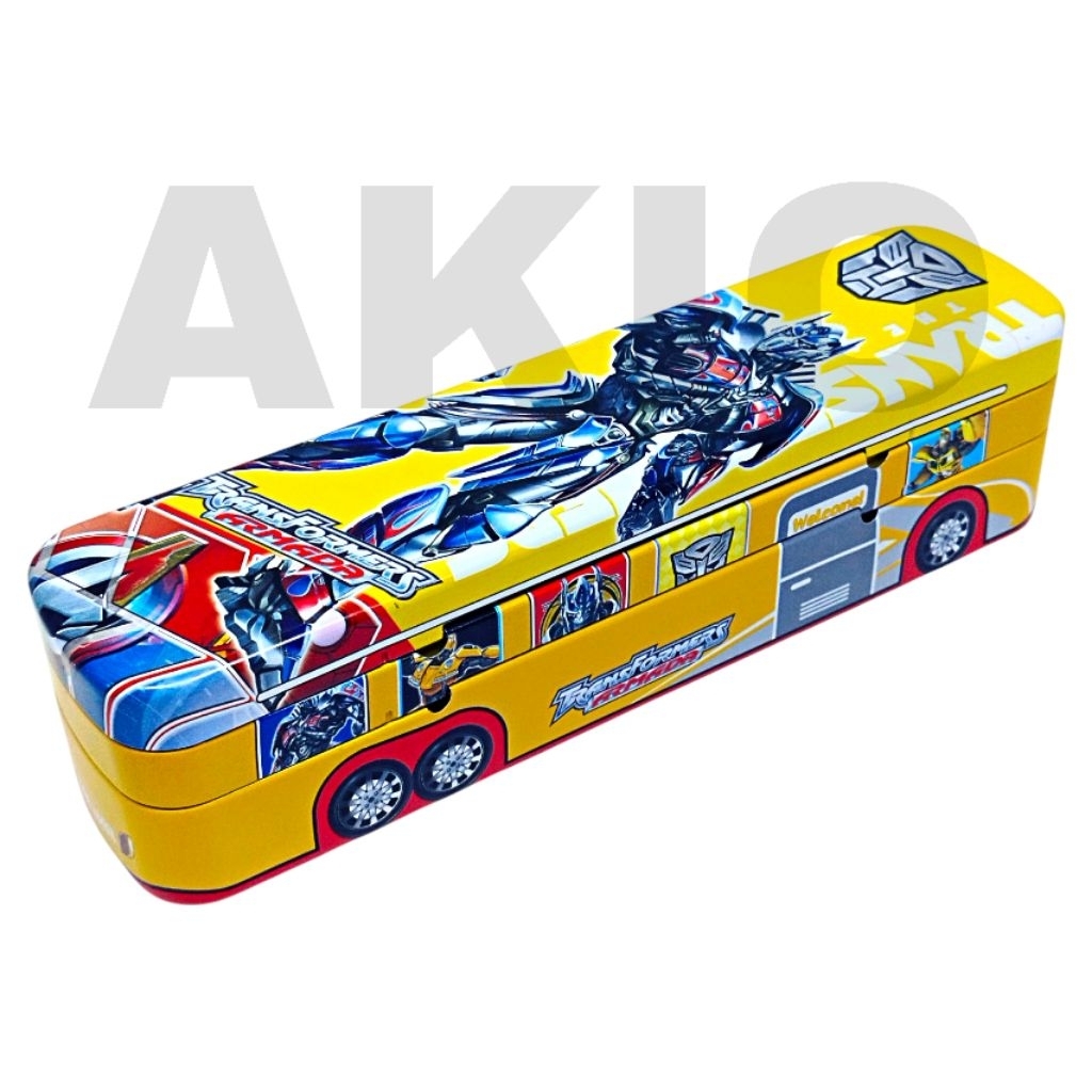 

Tempat Pensil Anak Mobil Bus Bis Karakter ROBOT TRANSFORMERS 2 Susun Tingkat Kaleng Besi B-813