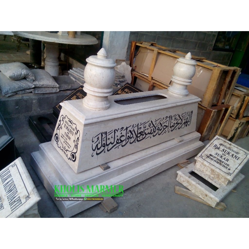 Kijing Makam Model Mataram Full Ukiran Batu Marmer