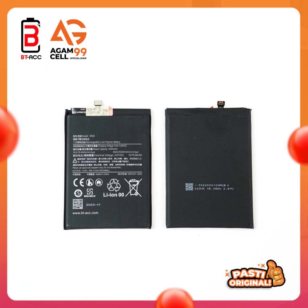 BT ACC BN53 Baterai Batre Batrai Xiaomi NOTE 10 PRO Double IC