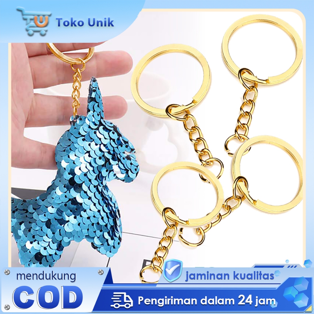 Isi 50 Ring Ganci Gepeng 25mm Ring Gantungan Kunci Bulat Ring Keychain Ganci Ring Besi Kunci