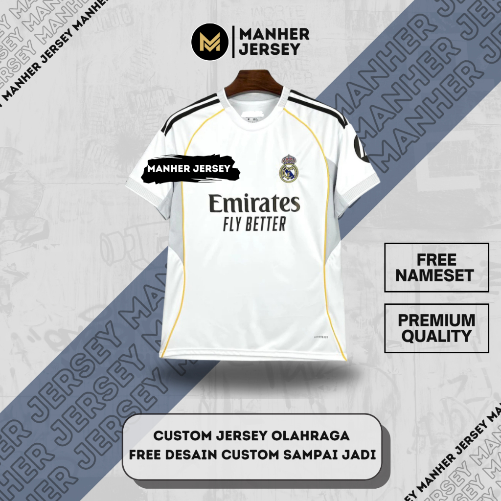 JERSEY REAL MADRID 2025 2026 FULL PRINTING
