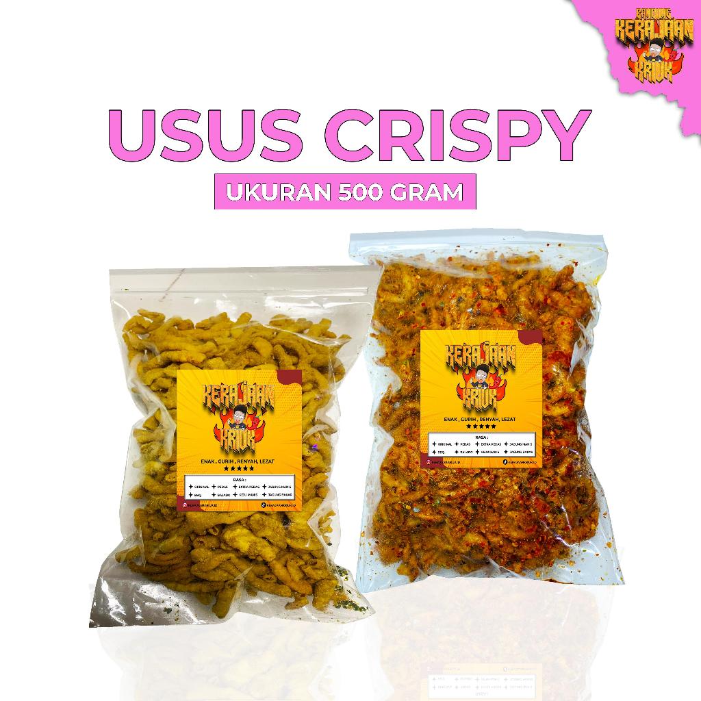 

Kerajaan Kriuk - Usus krispi / kripik Usus 500 Gram / 500 Gram Usus Crispy bumbu Pedas daun jeruk