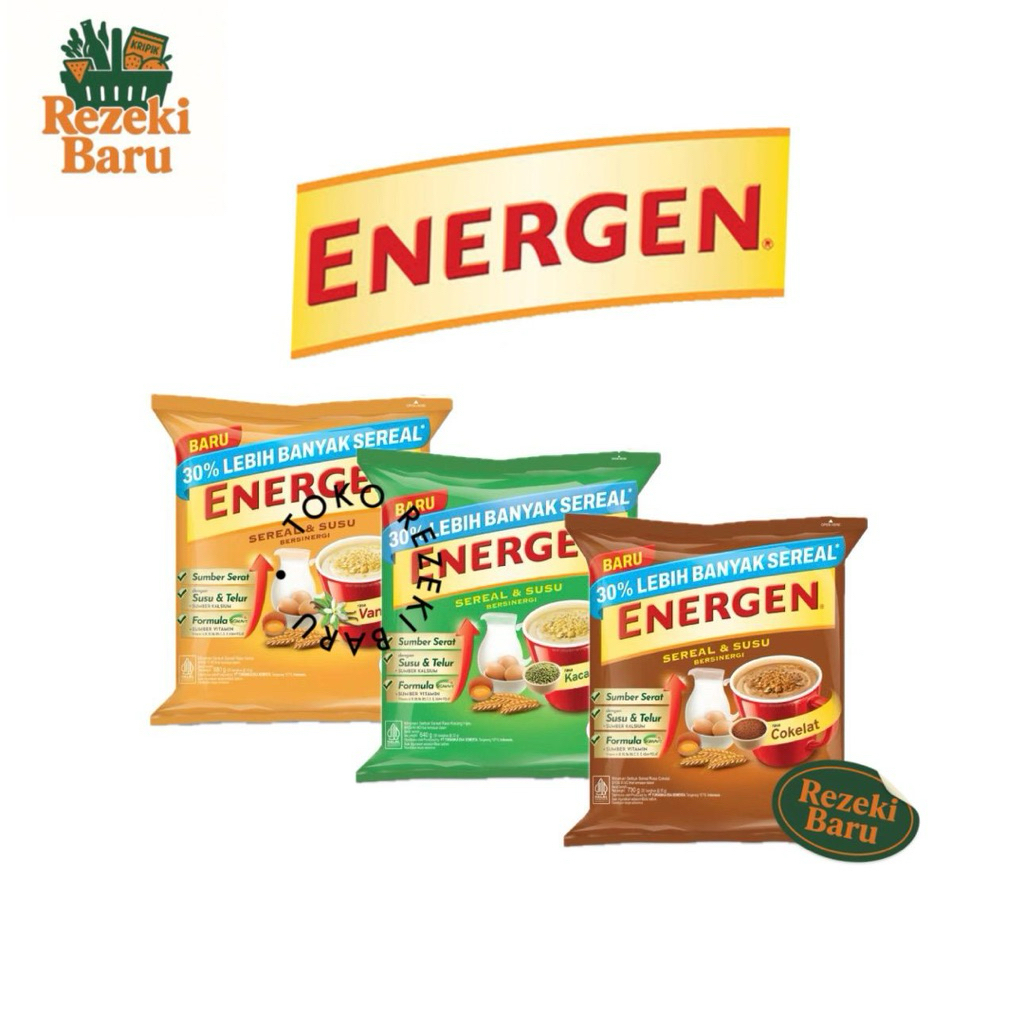 

ENERGEN SUSU SEREAL INSTAN 10’s RASA VANILA COKLAT KACANG HIJAU
