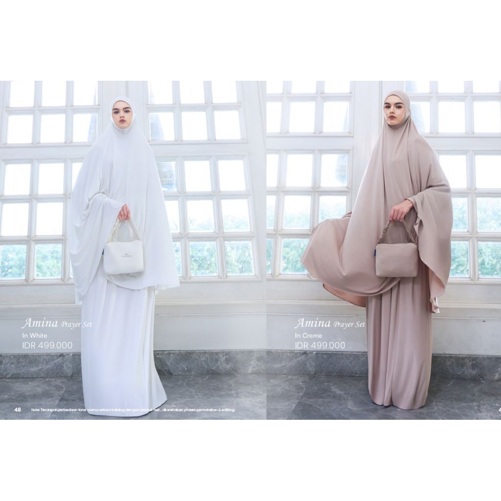 MANDJHA MUKENA IVAN GUNAWAN FASHION PRAYER SET AMINA MOCCA,PRODUKSI LINDY,KHANZA,FELICYA,MARLEY, ELB