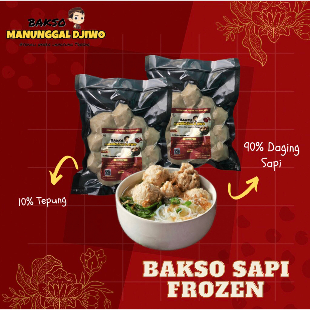 

Bakso sapi frozen Manunggal Djiwo 100% Daging sapi