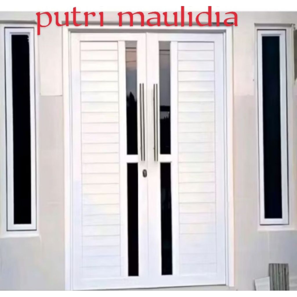kusen+pintu dua alumunium 3 in ukuran L 120.T220. jendela kanan dan kiri . gratis Peking kayu