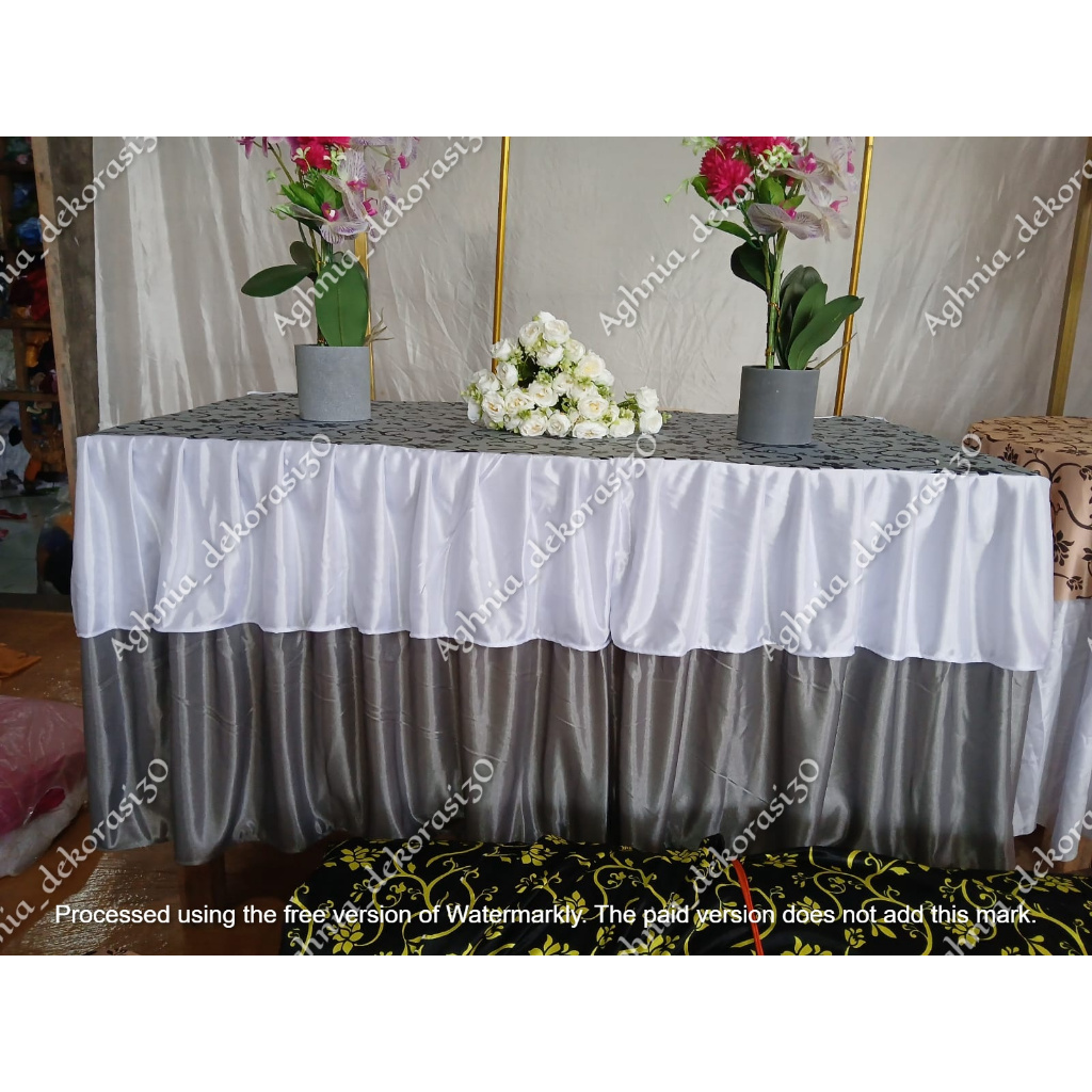 Cover meja prasmanan custom kombinasi batik 75cm x 60cm x 200cm 3sisi