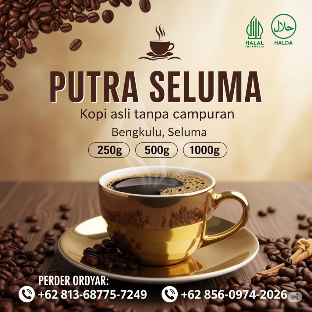 

Kopi bubuk hitam dari seluma hasil penggilingan sendiri