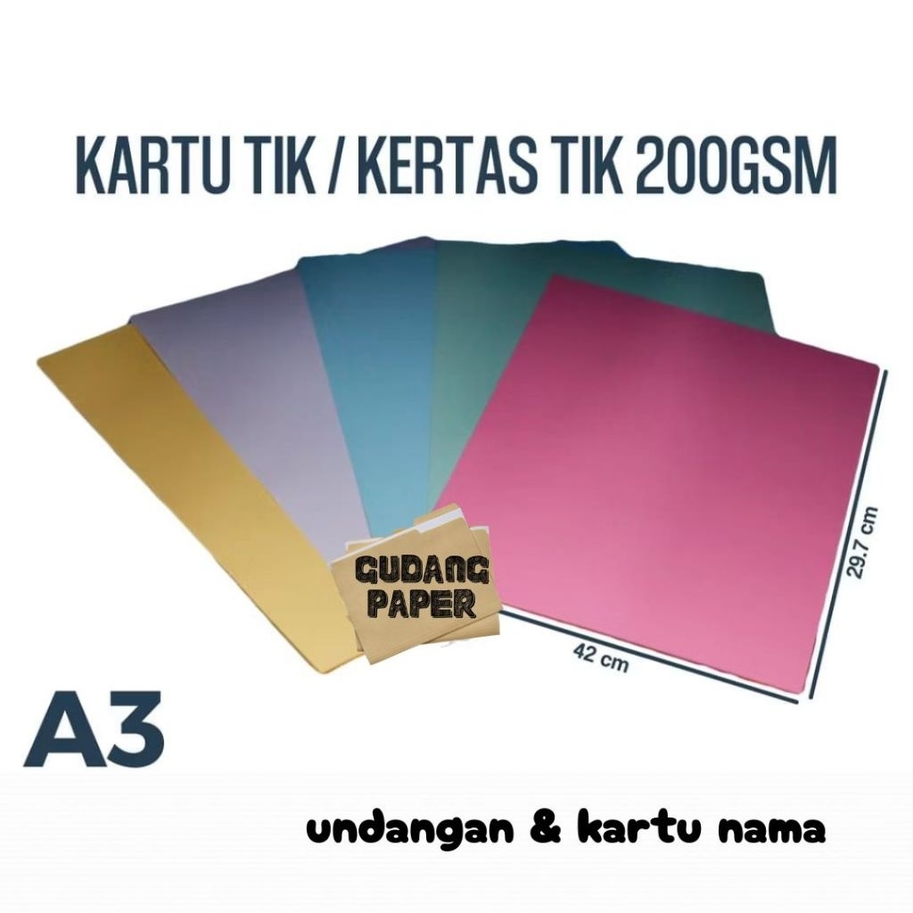 

Kertas Tik A3 200 gsm isi 100 lembar / Kertas Karton Tik