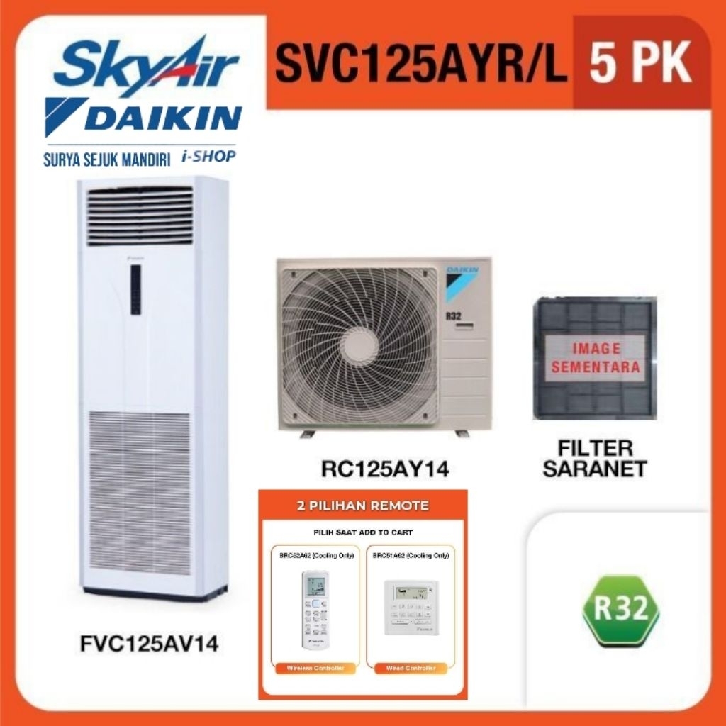 AC DAIKIN FLOOR STANDING 5PK 3PHASE R32 FVC125AYL