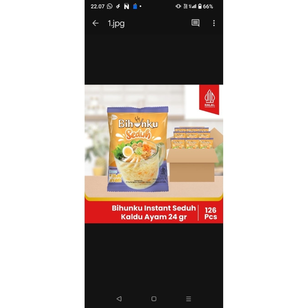 

Bihunku Instant - Seduh Kaldu ayam - 1 Karton - 120 Pcs - 24gr