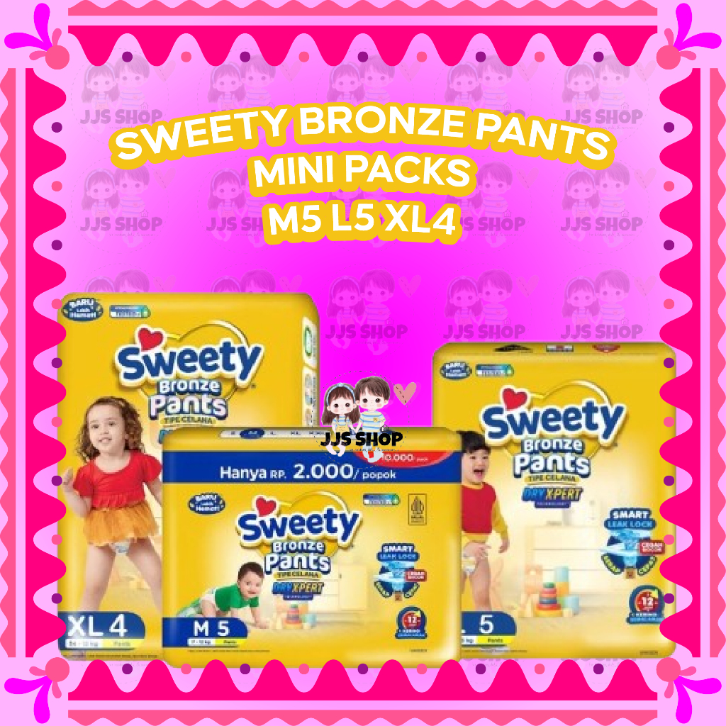 SWEETY BRONZE PANTS MINI PACK M5 L5 XL4 POPOK CELANA ANAK PAKET 5 BAL