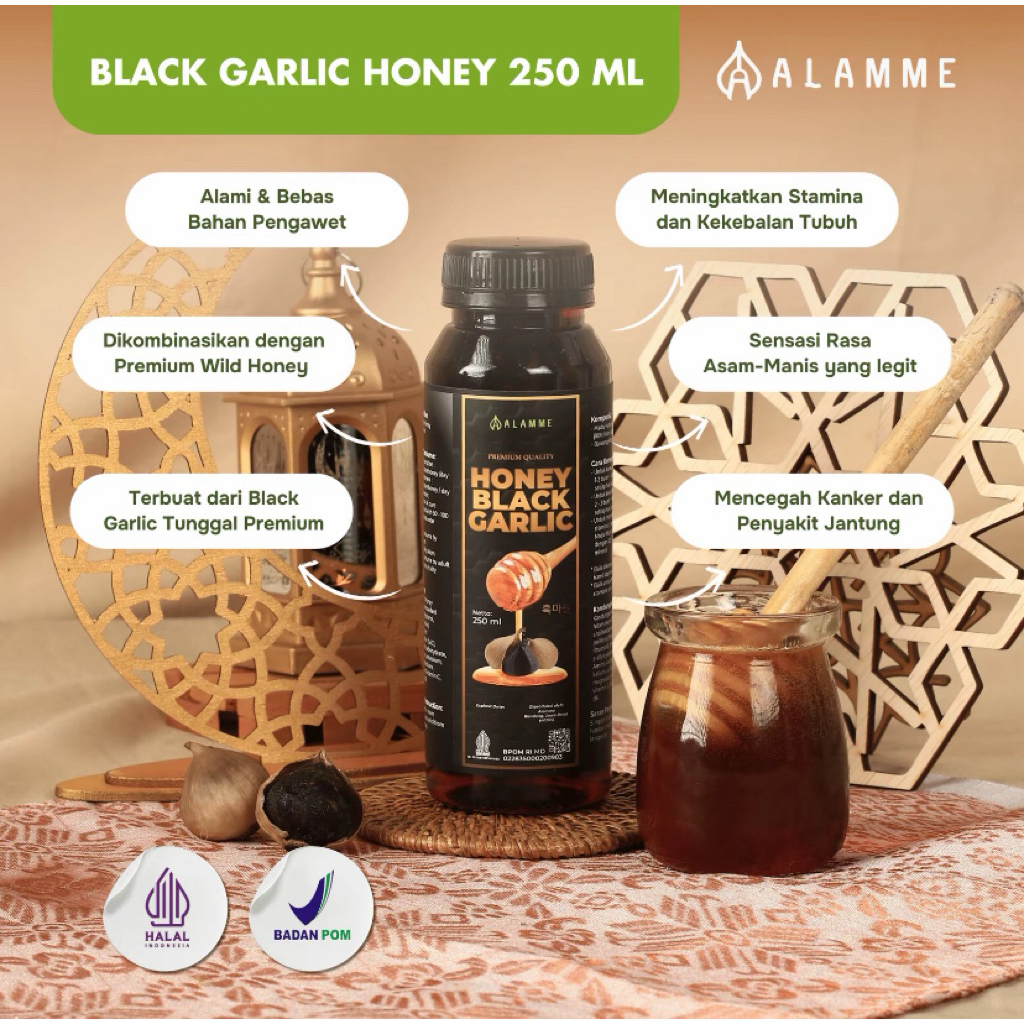 

Promo Spesial Black Garlik Honey Madu Bawang Hitam Tunggal 250ml Manis Asam Syirup Bebas Gula