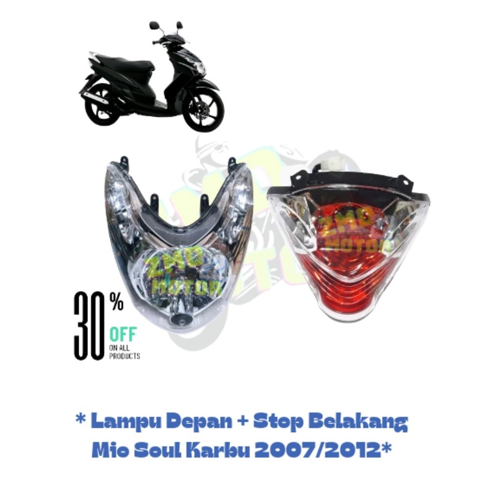 PAKET LAMPU DEPAN BELAKANG YAMAHA MIO SOUL KARBU // LAMPU YAMAHA MIO SOUL KARBU