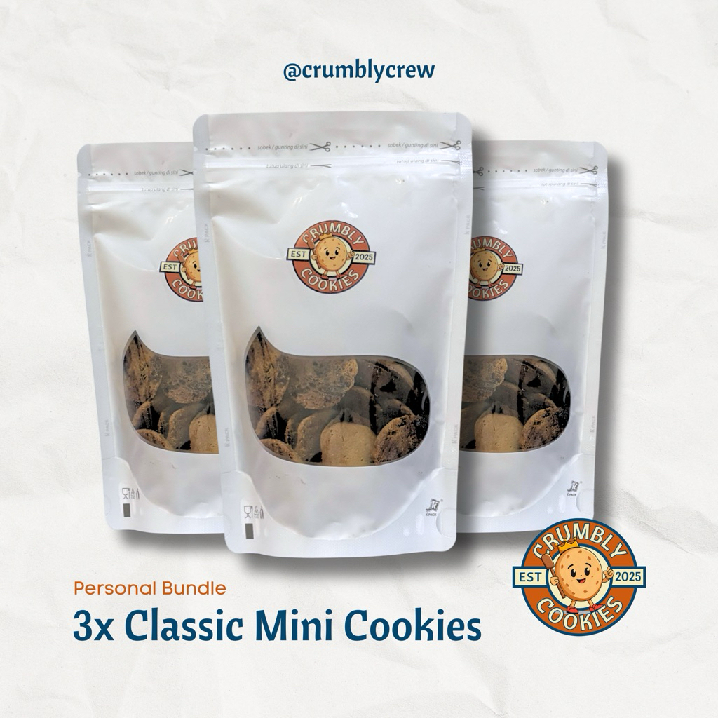 

Personal Bundle - 3x Classic Mini Cookies - Crumbly Cookies