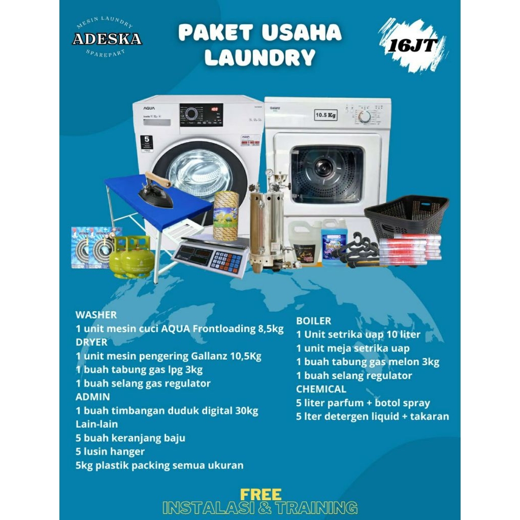PAKET USAHA MESIN LAUNDRY / PAKET USAHA / MESIN LAUNDRY / MESIN CUCI / LAUNDRY