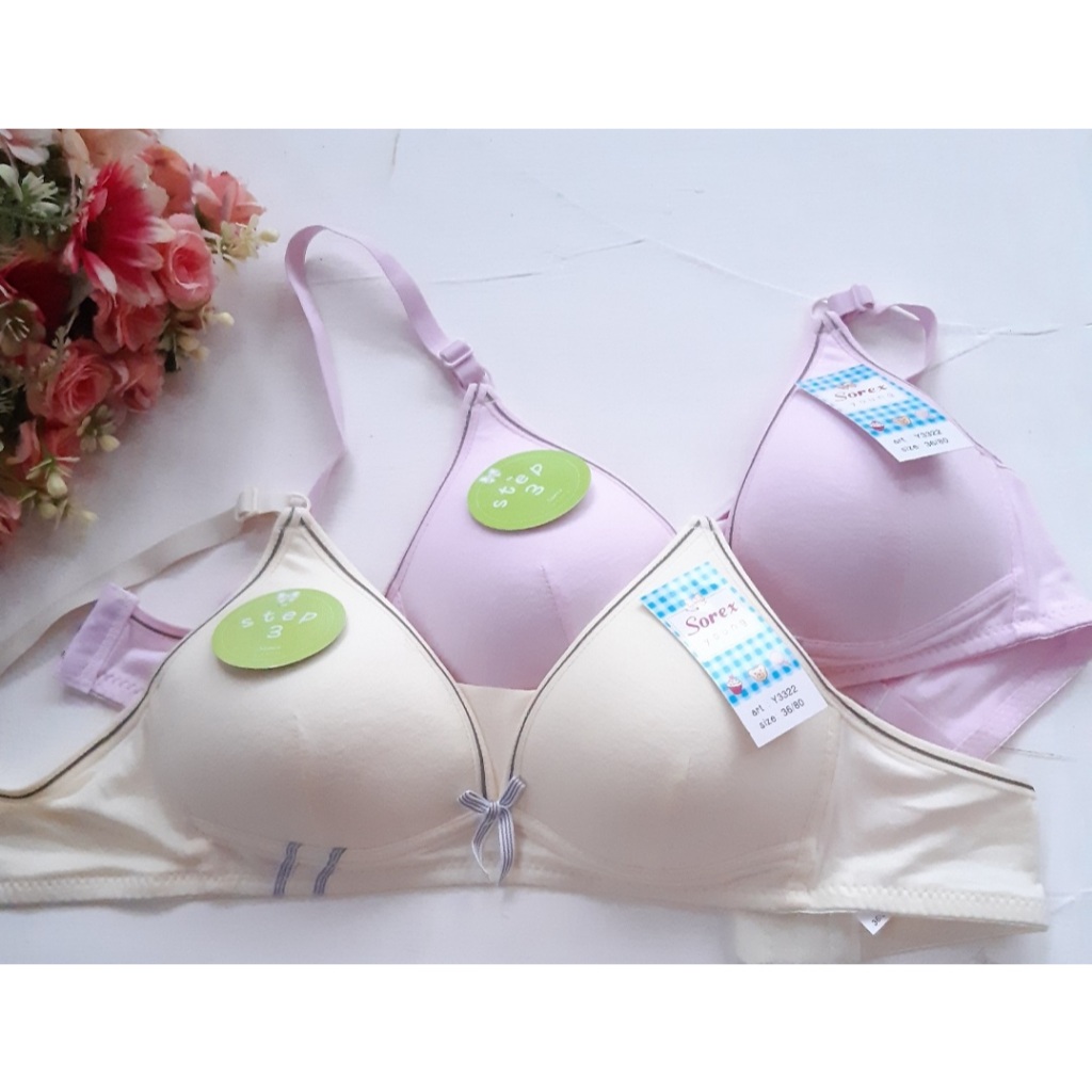 BBH WANITA BRA ANAK CEWEK REMAJA ABG MINI BRA ANAK PEREMPUAN STEP 3 TANPA KAWAT SOREX YOUNG