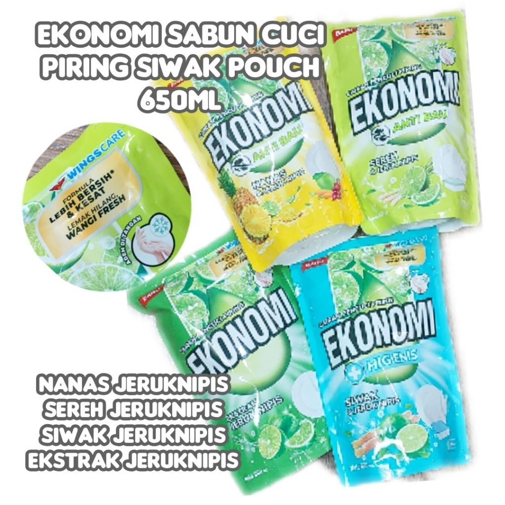EKONOMI Sabun Cuci Piring Siwak Pouch 650ml