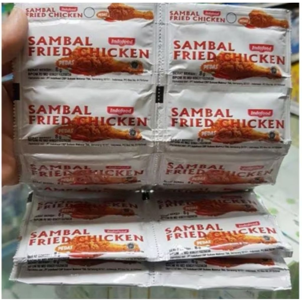 

Sambal Indofood Fried Chicken 8g (1 renteng isi 24pcs)