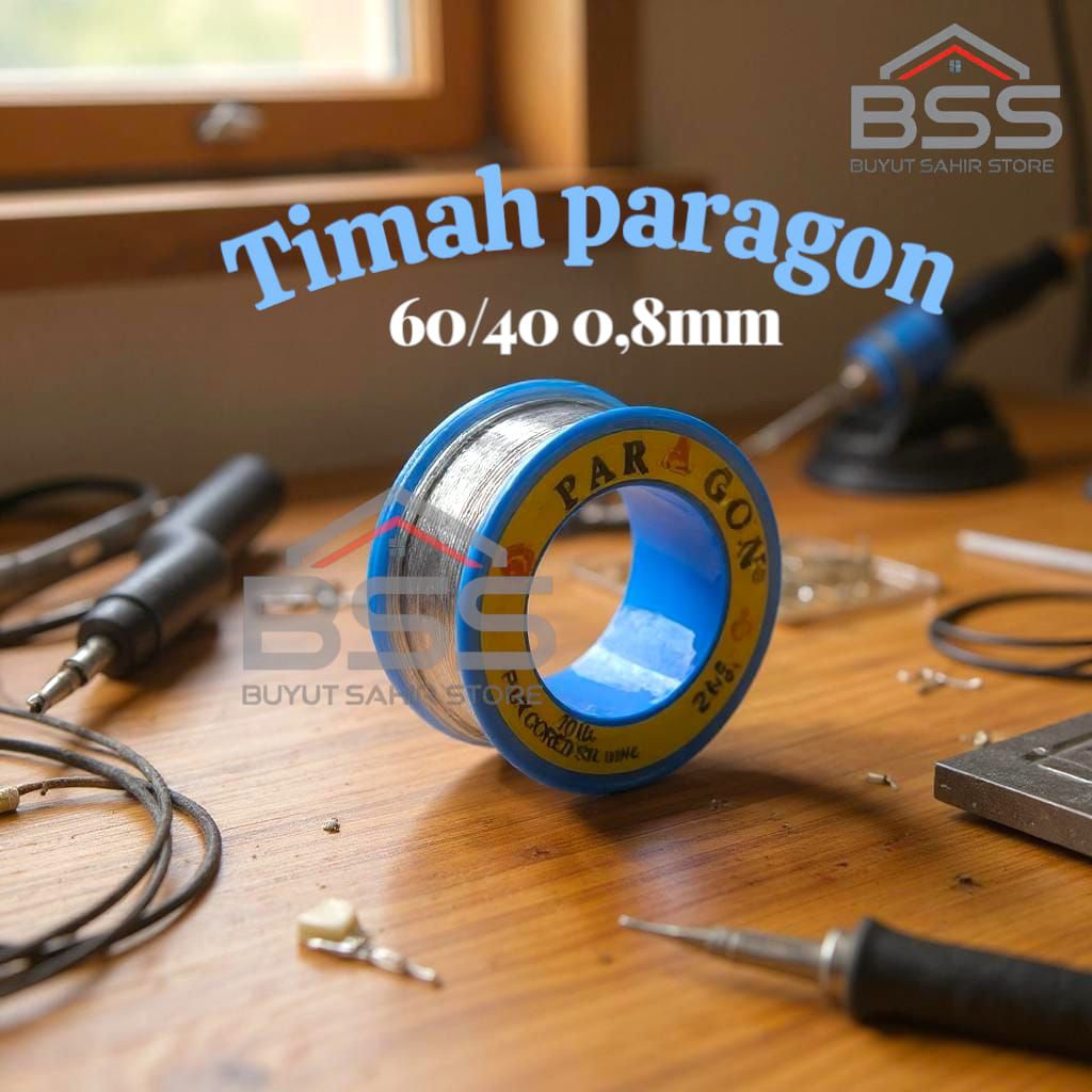 Timah Solder Paragon 60/40 0.8mm panjang 10 Meter Roll Kecil Tenol Solder Timah Paragon 1 RoLL