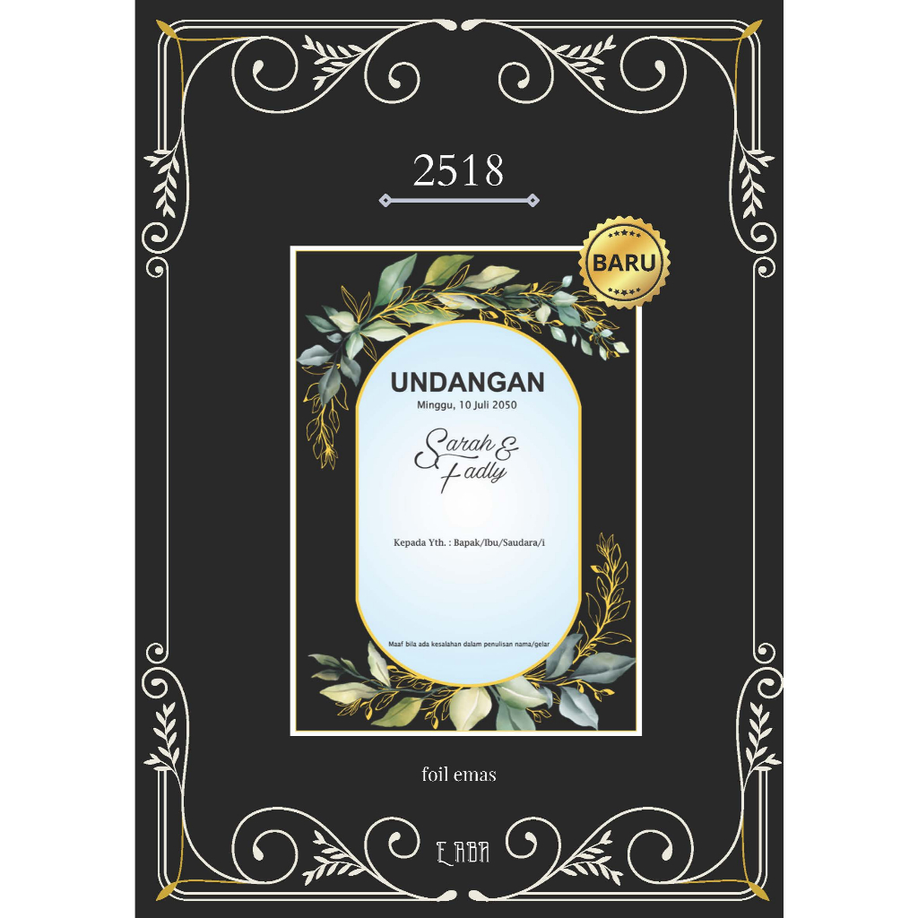 Cetak Undangan Pernikahan Erba 2518 Termurah Di Indonesia