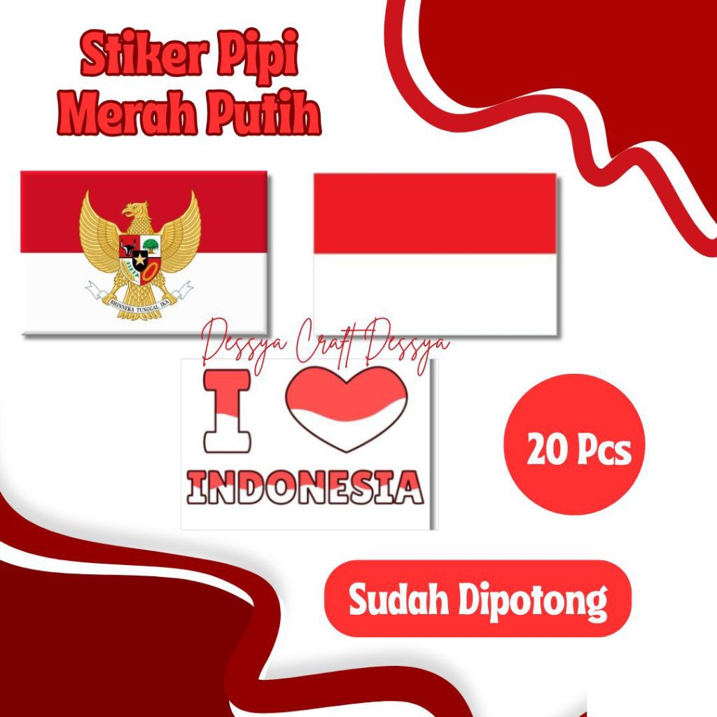 

(Isi 20 pcs) Stiker Pipi Bendera Merah Putih