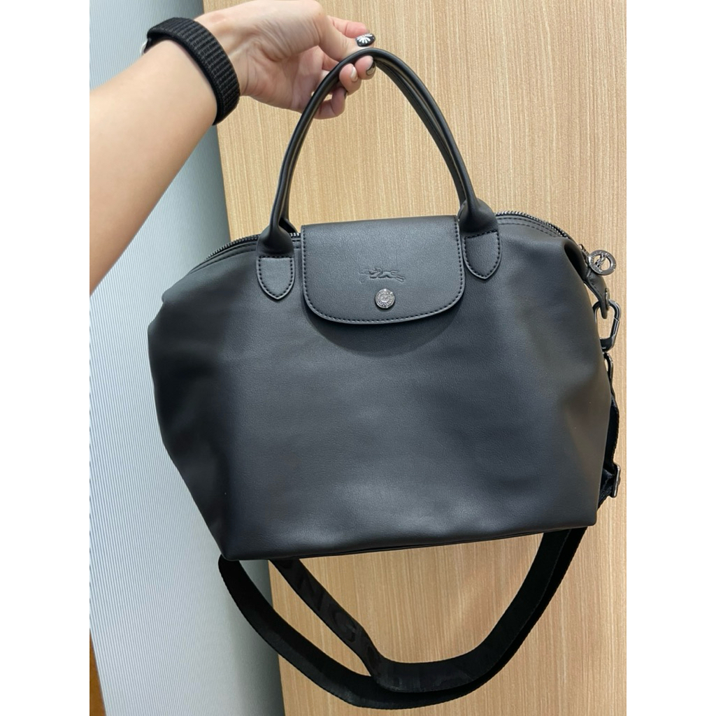 longchamp LC le pliage cuir xtra black