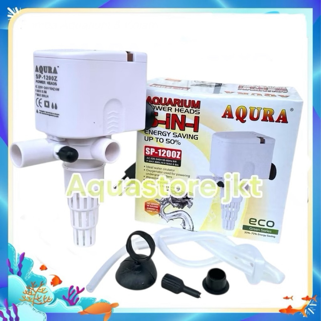 Pompa Aquarium Celup Aqura 1200 7 watt 1000L/H pompa celup pompa kolam ikan