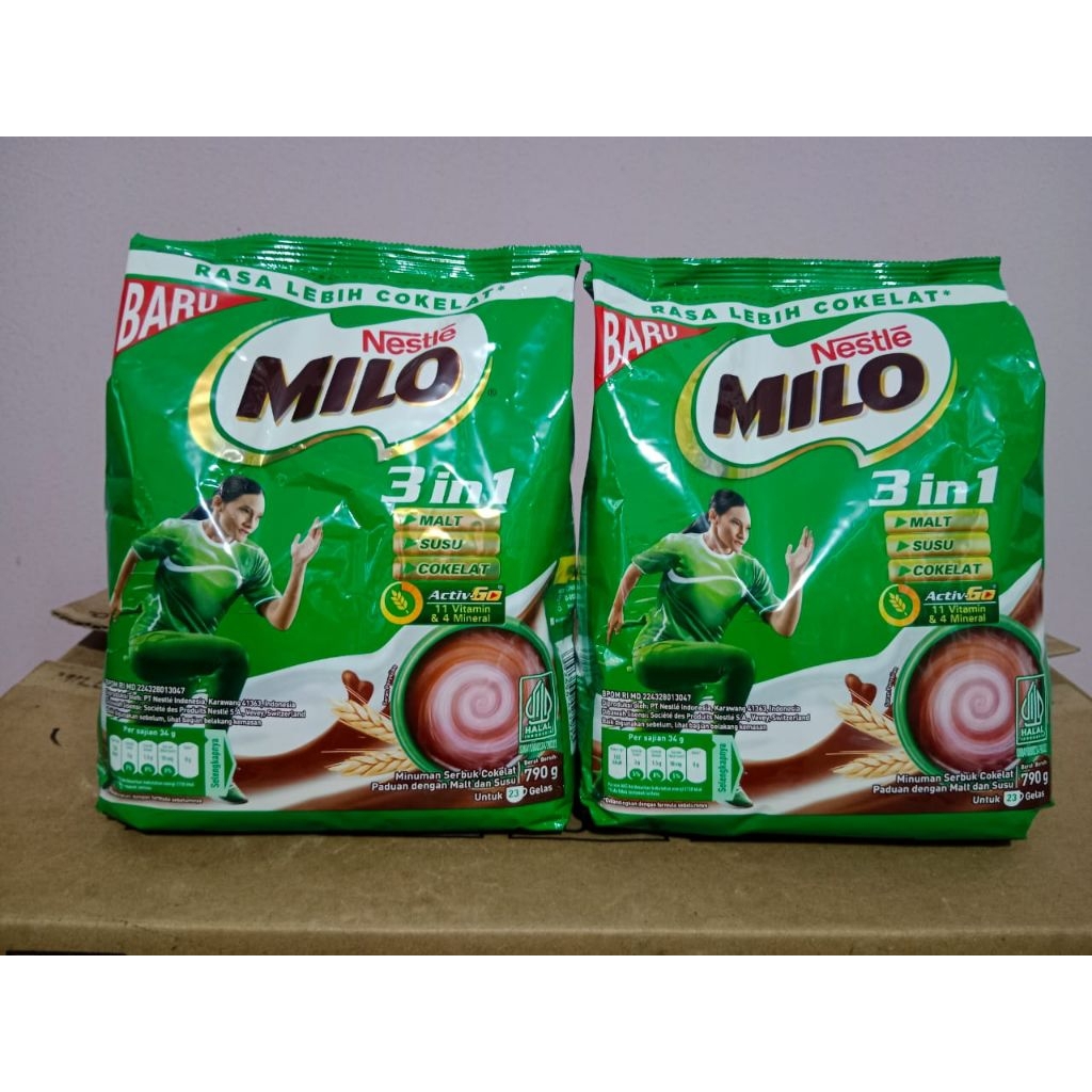 

Milo 3in 1 susu coklat 790gr susu bubuk coklat