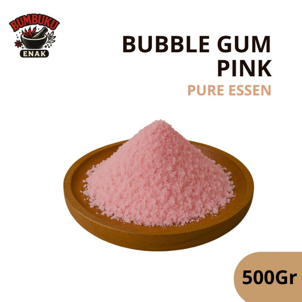 

Bubuk Pure Essen Rasa Bubble Gum Pink 500gr – Pewarna & Perisa Makanan Premium untuk Camilan & Minuman