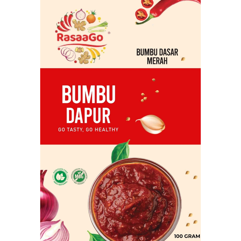 

Bumbu Dasar Merah Rasaago 100gr | Non MSG & Pengawet | Halal | Bumbu Masak Instan Fresh