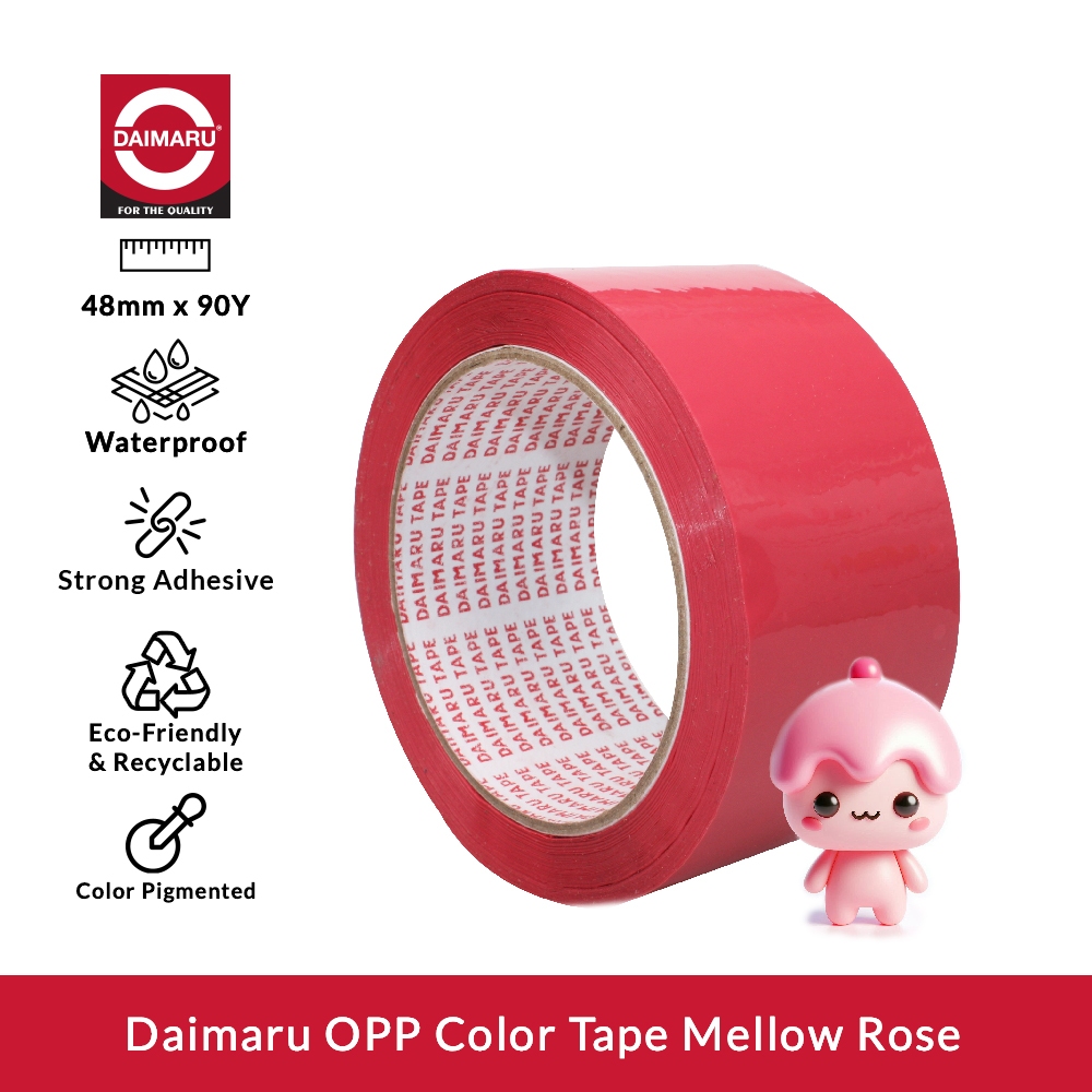 

Daimaru OPP Tape Mellow Rose 48mm x 90Yard Lem Kuat Ramah Lingkungan & Dapat Didaur Ulang Warna Pigmen