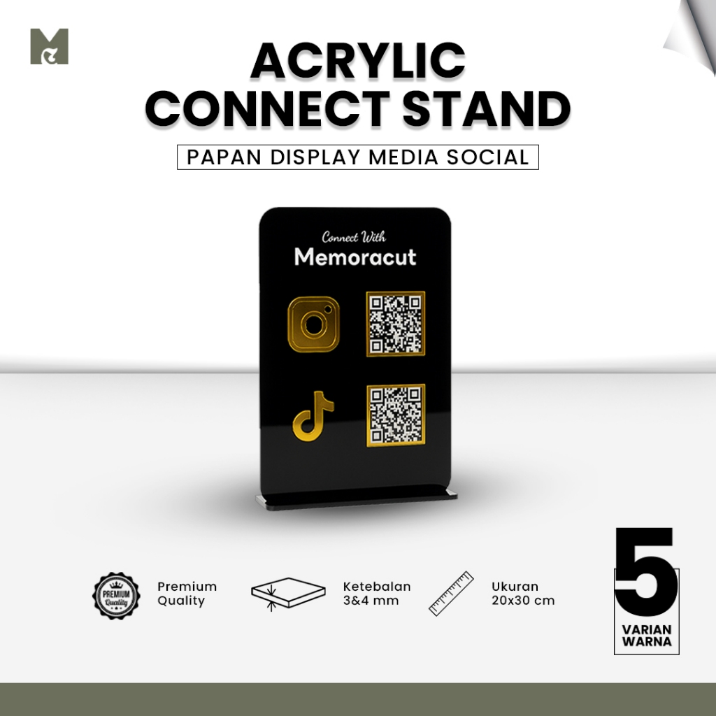 

Acrylic Connect Stand Papan Display Media Social